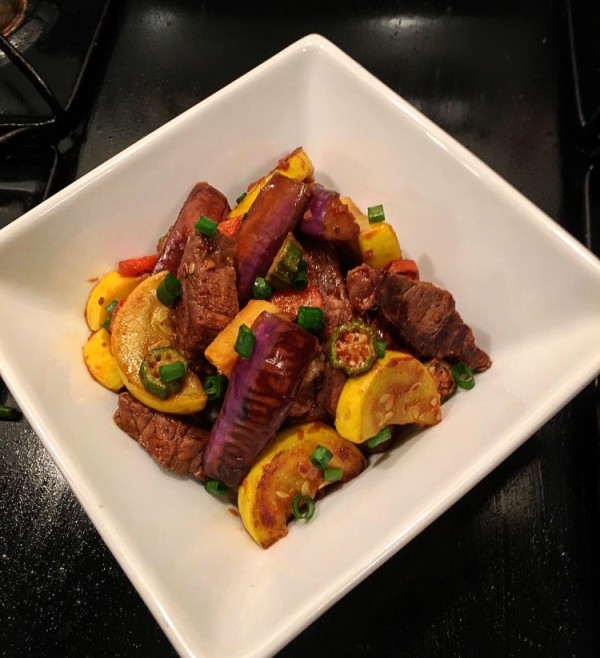 Fried Eggplant And Okra Stir Fry Low Key Cooking