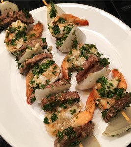 Grilled Chimichurri Surf N Turf Kabobs