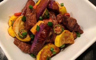 Fried Eggplant and Okra Stir-Fry