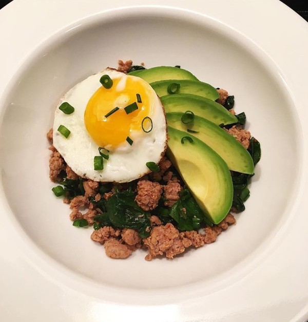 Turkey, Spinach and Avocado Breakfast