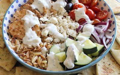 Mediterranean Chicken Bowl with Toasted Orzo