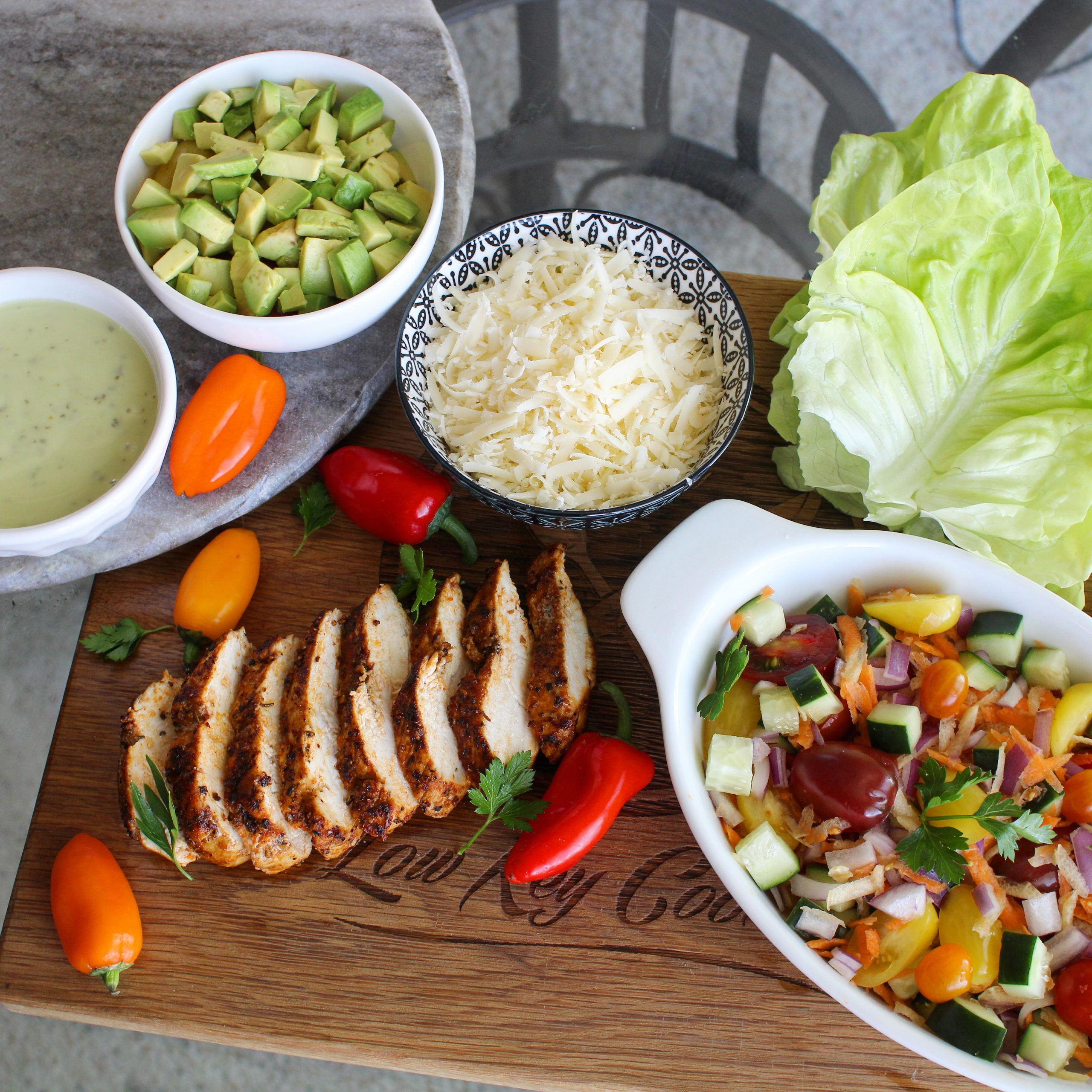 grilled chicken lettuce wrap